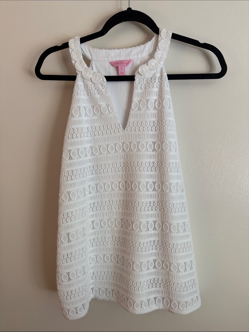Lilly Pulitzer White Lace Halter Top size M
